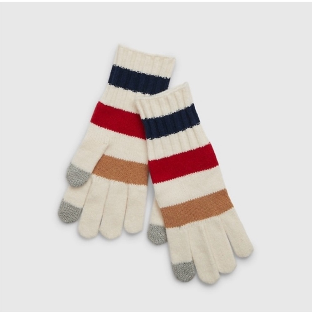 GAP NWOT CashSoft Multicolor Stripe Scarf, Hat, and Gloves - Picture 8 of 10